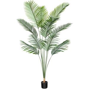 Kunstpalmen, 170 cm, plastic kunstplant, groot, areca palm in pot, woonkamer, balkon, slaapkamer, groen, decoratie (1 stuks)