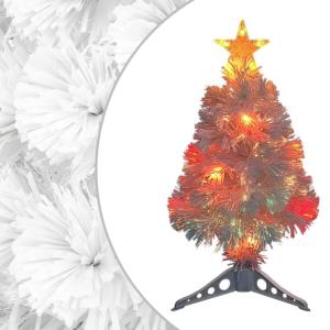 Künstlicher Weihnachtsbaum mit Beleuchtung Weiß 64 cm Glasfaser Christbaum Dekobaum Kunstbaum Tannenbaum Weihnachten Künstlicher Weihnachtsbaum für Weihnachtsdeko