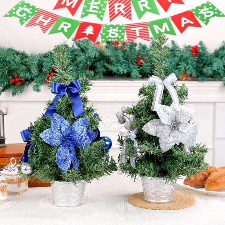 Mini-Weihnachtsbaum-Topf-Dekoration, die perfekte festliche Dekoration für jeden Raum, Mini-Weihnachtsbaum mit LED-Lichtern, für Zuhause, Tisch und Wohnzimmer (Gold)