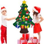 Vilten Kerstboomset, doe-het-zelf vilten kerstboomset, vouw, vilt, kerstboom, decoratie, doe-het-zelf vilten decoratie, kerstboom voor kinderen, met afneembare hangende ornamenten 