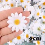 100 stuks gerbera-hoofden, kunstmatige madeliefjes, , decoratieve zijden plant voor huis, tuin, kantoor, decoratie, feest, bruiloft, boeket, wit