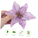 12St Doppelschicht kleine Weihnachtsblume künstliche weihnachtsblumen Blumendekor Weihnachten weihnachtsdeko künstliche blüten Weihnachtsbaumschmuck Party-Requisite Plastik Viol