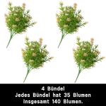 0812 Kunstbloemen, kunstbloemen als echt lente, decoratieve bloemen, kunstbloemen, roze, kunsttakken voor bloemstuk, woondecoratie, 140 stuks