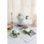 25 stks Echt uitziende Nep Rose Hoofd, Faux Bloemen Realfor DIY Bruiloft Boeketten Centerpieces Arrangementen Party Home Decorations, Wit