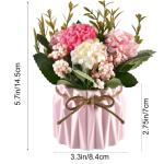 2 stuks kunstbloemen in pot, kunstbloemen, planten ter decoratie, hortensia, zijden bloemen, boeketten met keramische vaas, kunstplant, decoratie voor thuis, party, kantoor, bruilo