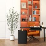 Olijfboom, kunstplant, 180 cm, kunstplant met levensechte vruchten, kunstolijfboom in witte pot, indoor decoratie (1 stuks)