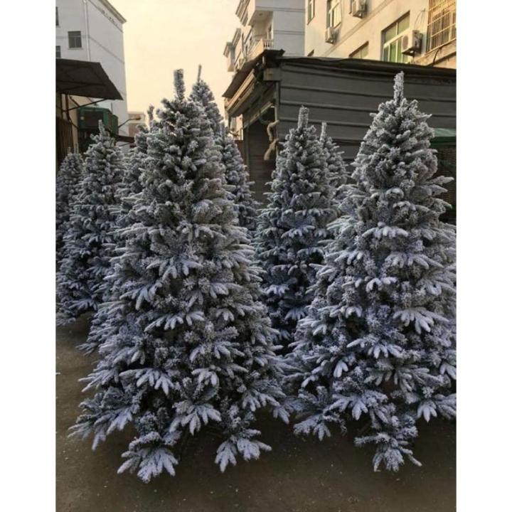 Weihnachtsbaum, Weihnachtsbäume, Ausverkauf, künstlicher, Flauschiger Weihnachtsschmuck aus Flock mit Ständer aus Metallkiefer (Farbe: Kiefer, Größe: 7 Fuß/210 cm) (Kiefer 5 