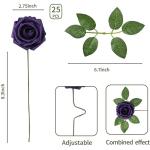 25 stuks echt uitziende nep roos hoofd, nepbloemen Realfor DIY bruiloft boeketten centerpieces arrangementen feest woondecoraties, paars