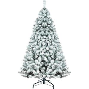 Kunstkerstboom (20-inch witte pluizige kerstboom met verlichting)
