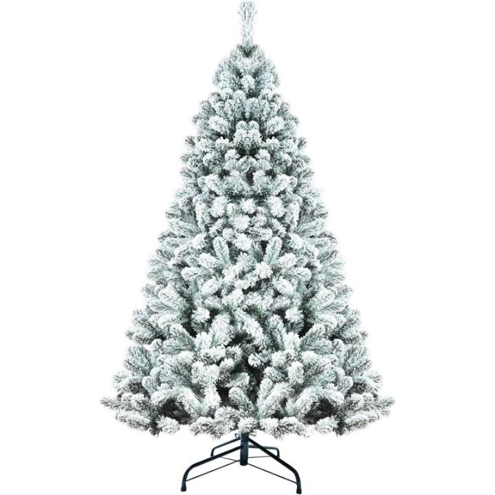 Kunstkerstboom (20-inch witte pluizige kerstboom met verlichting)
