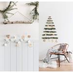 Houten Kerstornamenten, 12-delige Houten Kerstdecoratie Hanger met Houten Hhanger Sneeuwvlok Boomversiering,Kerst Hout,Hangende Houten Kerstboomversiering met Houten Doos