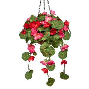 Kunstbloemen als echte geranium, hangende planten, kunsthanggeranium met hanglamp, hoogte 70 cm, kamerplant, struik, decoratieve plant, groene plant