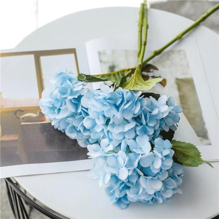 Kunstblumen Künstliche Blumen für Hochzeit, Party, Esstisch, künstlicher Blumenstrauß aus Hortensien mit Glasvase für jeden Anlass