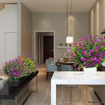 Kunstbloemen voor buiten, uv-bestendig, , bloemen in grote hoeveelheden voor het ophangen van plantenbakken, buiten, veranda, vaas, thuis, raamdecoratie, 6 bundels, paars-rood