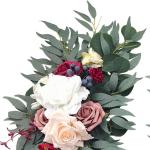 Bruiloftsboog-bloemen, bloemenslingers voor bogen, woondecoratie, groene bladeren, kunstbloemenslingerset voor binnen, set van 2 voor recepties, gemengd