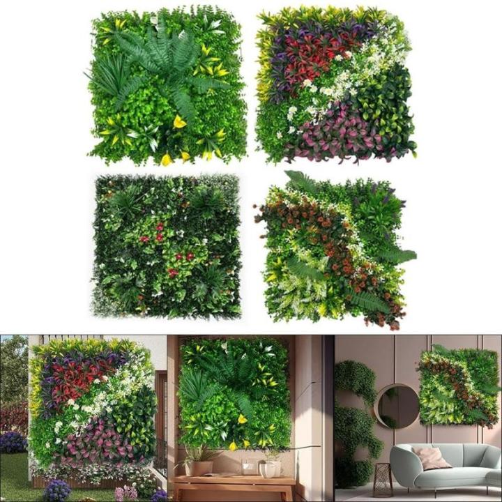 Dichte gebladerte ontwerp 50x50CM Kunstmatige Plant Wandpaneel voor het creëren van een privé-retraite (B)