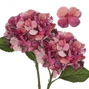 2 stuks kunsthortensia's, Ø 19 cm, kunstbloemen, hortensia, als echt voor bruidsboeketten, huis, kantoor, hotel, feestdecoratie, middenstukken, bloemstukken