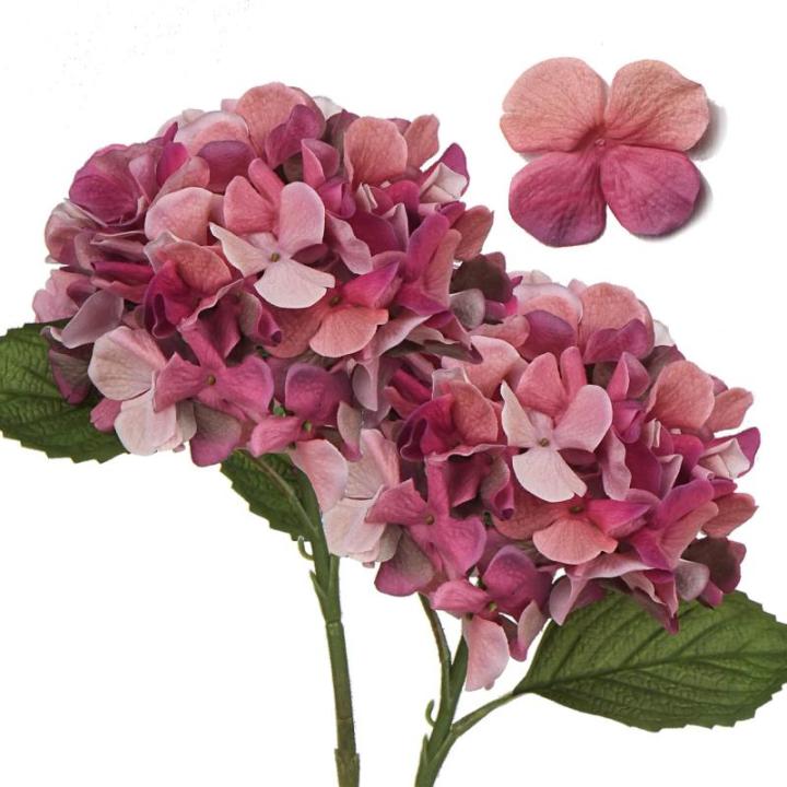 2 stuks kunsthortensia's, Ø 19 cm, kunstbloemen, hortensia, als echt voor bruidsboeketten, huis, kantoor, hotel, feestdecoratie, middenstukken, bloemstukken