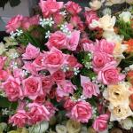 4 stuks kunstrozenbloemen, nepboeket, kunstzijde, bloemplanten, bloemstuk voor doe-het-zelf, binnen, buiten, keukentafel, tuinkantoor, bruiloftsfeestdecor - roze en lichtroze