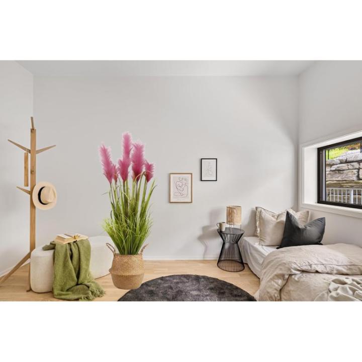 Kunstgras, kunstgras, decoogras, kunstplant, kamerplant, groene plant, kunstmatige plant, decoratie, in zwarte pot, zeer realistisch, groen (120 cm - artikelen. MN-KP-2231)