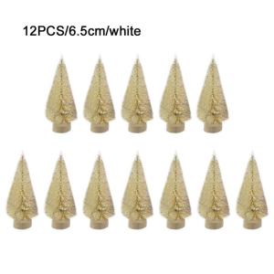 12 Stück Weihnachtsbaum Klein, Weihnachtsbaum Deko Künstlich Klein Bereifte Zeder, Winterschmuck, Tisch Modell Bäume, Kleine Sisalbäume Für Weiße Weihnachts Dekoration