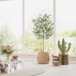 Olijfboom, kunstplant, 120 cm, grote kunstolijfboom, kunstboom, ziet eruit als echt voor woonkamer, slaapkamer, kantoor, decoratie