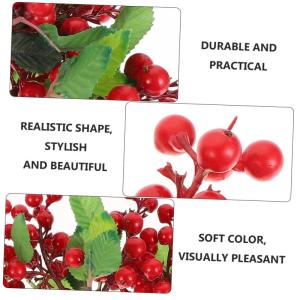 5st Künstliche Beeren Gefälschte Beerenpflücker Artificial Pine Branches Künstliche Zweige Falsches Beerenspray Kranz Beeren Blumendekorationen Blumenarrangement Beeren Plastik