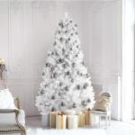 zilveren kerstbalornamenten voor kerstversiering - 36 stuks kerstboom onbreekbare ornamenten met ophanglus voor vakantie- en feestdecoratie (combo van 6 stijlen in 3 maten)