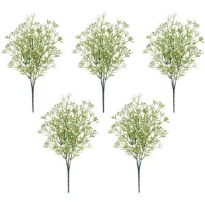 5 stuks buiten witte babyadem decoratieve plastic nepbloemen voor binnen buiten tuin balkon bruidsboeketten ambachten woondecoratie