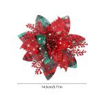 Künstliche Weihnachtsblumen, 24 Stück Weihnachtsbaumblumen mit Clips, Weihnachtsbaumschmuck, künstliche Blumenornamente für Winter, Hochzeit, Party, Kranz, Dekoration (rot + gr