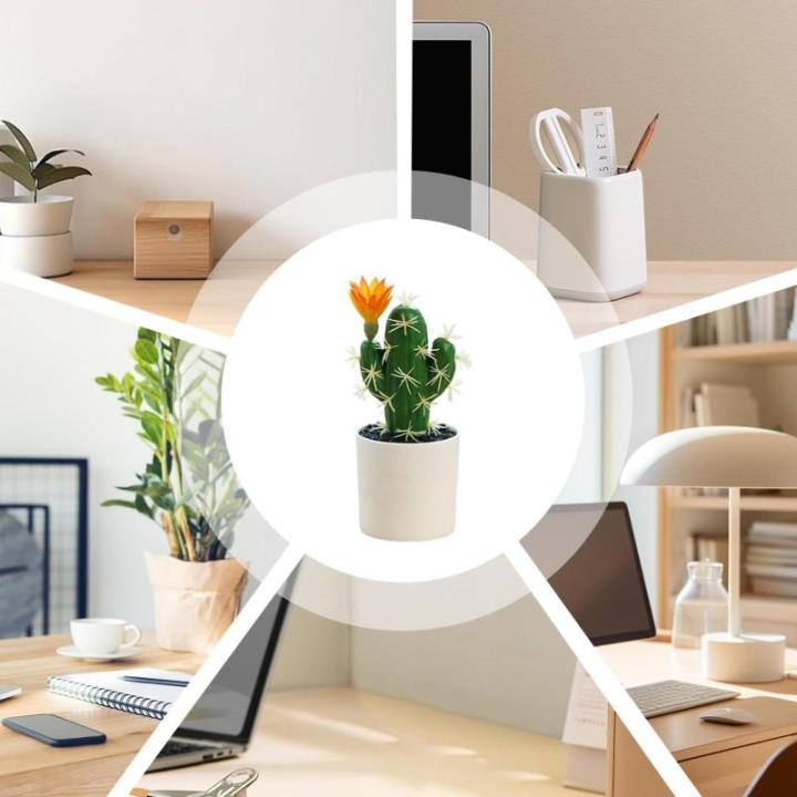 Künstlicher Kaktus – künstlicher Kaktus, dekorativ, modern, realistisch, Kaktusornament für , Schreibtisch und Tisch, Innengrün, pflegeleicht, perfekt
