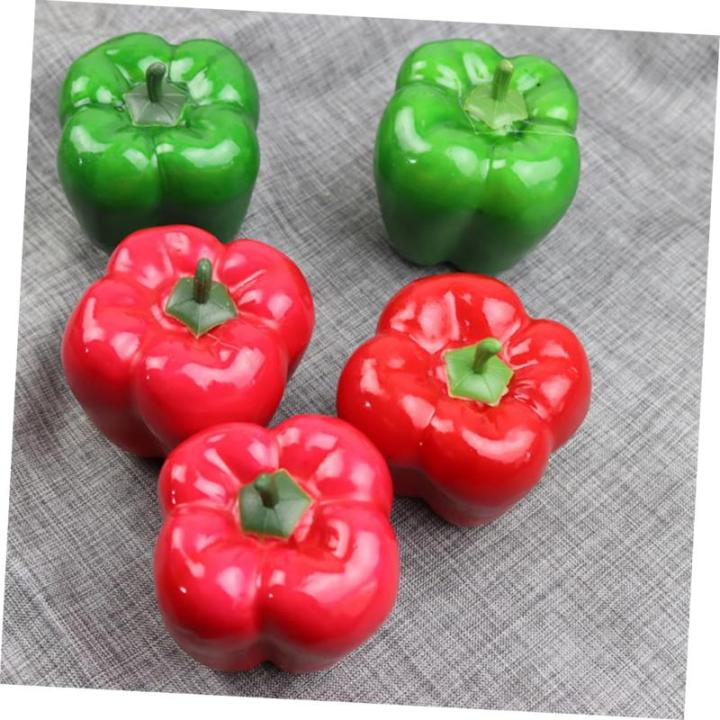 4 Sätze Simulationsmodell Paprika Schaufensterpuppe Maneküre- Set Schaufensterpfeffer Ziernieten Gefälschter Pfeffer Simulation Lebensmittelmodell Stütze Poly-Drache 5 Stück *