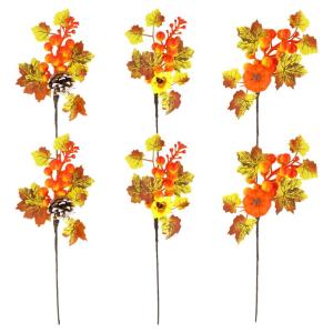 6 stuks kunst-esdoornbladeren bloemen decoratie 28 cm kunstmatige herfst esdoornbladeren takken simulatie esdoornblad bloemen herfstbloemen kunstmatig voor Thanksgiving oogst decor