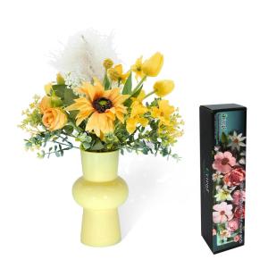 Meerdere bundels rozen, zoals echt boeket, hortensia, voor bruiloft, feest, tafelopzetstukken, bloemstuk, thuis, keuken, decoratie (kunstzonnebloemenboeket)