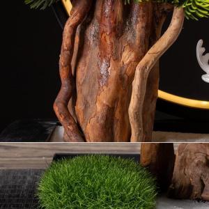 Künstlicher Bonsai-Baum Künstliche Bonsai-Kiefer, 61 cm, künstliche Topf-Kiefer, künstliche Pflanzen for Heim- und Bürodekoration, Höhe 40,6 cm Künstliche Bäume Pflanzen(B)
