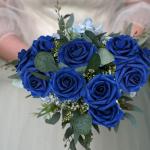 Kunstbloemen, rozen, 25 stuks, kunstrozen met steel, voor doe-het-zelf bruiloft, boeketten, bruid, babyshower, feest, woondecoratie, donkerblauw