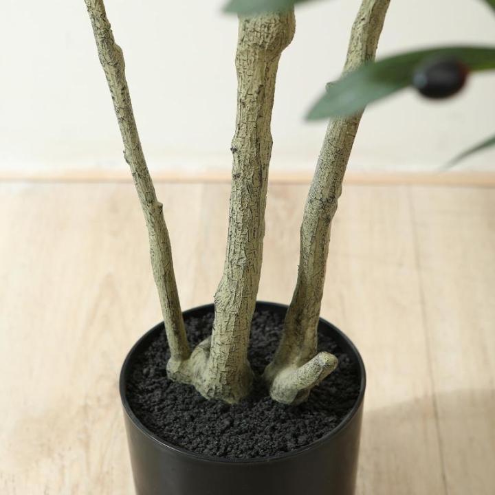 Kunstolijfboom, 210 cm, kunstplant olijfboom met natuurlijke houten stam en levensechte vruchten voor thuis- en kantoordecoratie, grote voor binnen, 1 verpakking