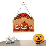 Kürbisschild Outdoor-Wandkunst | Kürbisschild Rustikale Wohndekoration | Rustikale Heimdekoration mit Seil, bedruckte Halloween-Veranda-Dekorationen (Wsgp 01a Kürbis)