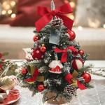 Tisch-Weihnachtsbaum, Mini-Weihnachtsbaum für den Schreibtisch mit Lichtern, dekorativer Kleiner Weihnachtsbaum, Weihnachtsdekoration für die, Style B