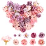 40 stuks , bloemen om te knutselen met 9 stijlen, , mini-zijden bloemen, kunstbloemkoppen voor bruiloft, thuis, doe-het-zelf handwerk, scrapbooking, decoratieve
