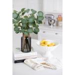 35 cm kunstmatige eucalyptus-takken met zwarte glazen vaas, eucalyptus-kunststof plant, eucalyptus, , realistische eucalyptus, decoratie, zilverdollar voor bruiloft, tafeldecoratie