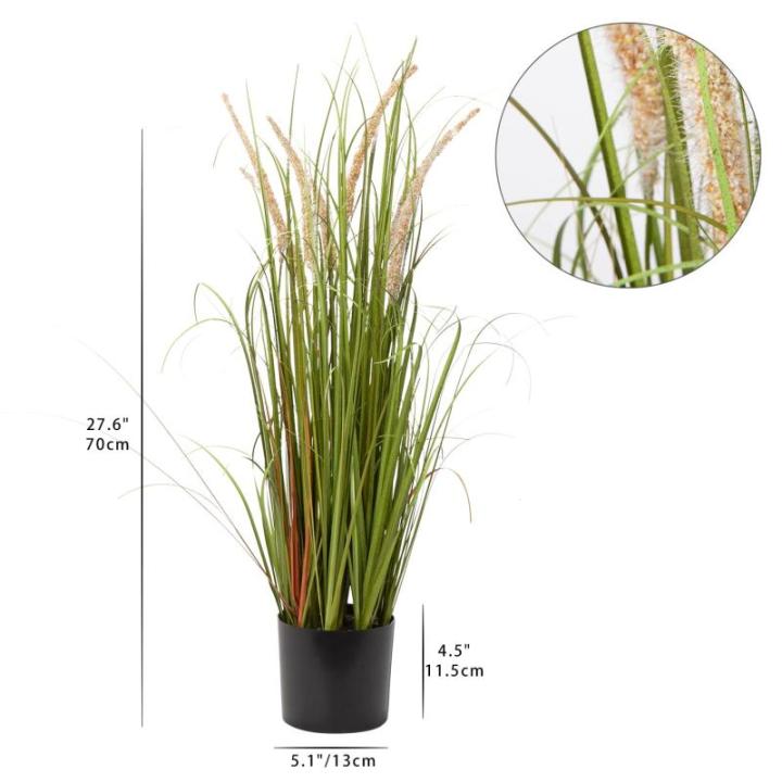 Kunstgras decoratief gras hoog, groot als echt vossenstaartgras, hoogte: 70 cm kunstgras gras grassen arrangement kunstplant kunstplant kantoor decoratie plastic planten, wit