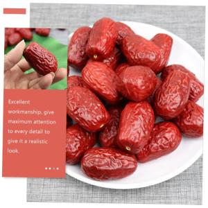 4 Sätze Simulierte Jujube Realistisches Datum Simulation Getrockneter Jujube Realistische Jujube Hochzeitsdeko Hochzeits Dekoration Falsches Obst Simulationsfrucht PVC 30 Stück *