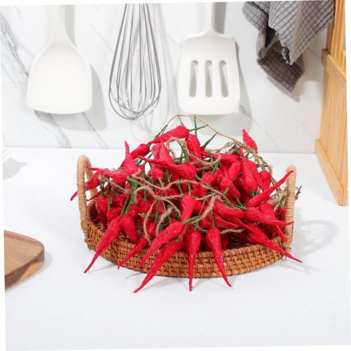 10 STK Chili-Pfeffer-modelldekoration Hängender Künstlicher Pfeffer Künstlicher Chili-mais Zum Aufhängen Verknüpfungen Zweige Dekoration Künstliche Paprika Tür Bot Noix Scha