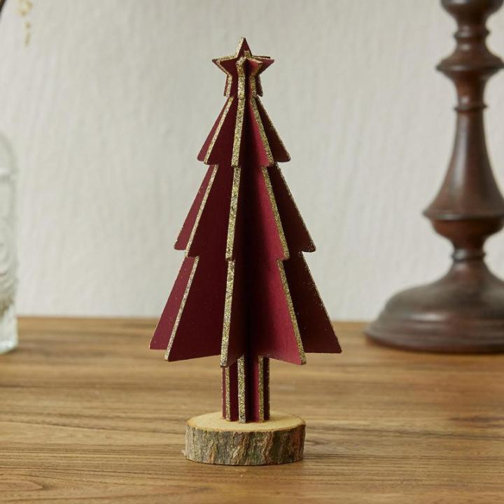 Hölzerne Weihnachtsbaum Dekoration,Mini Desktop Dekoration,Familie Tisch Kamin Dekoration,Hölzerne Weihnachtsbaum Tischplatte Weihnachtsdekorationen für Weihnachten Party Tisch 