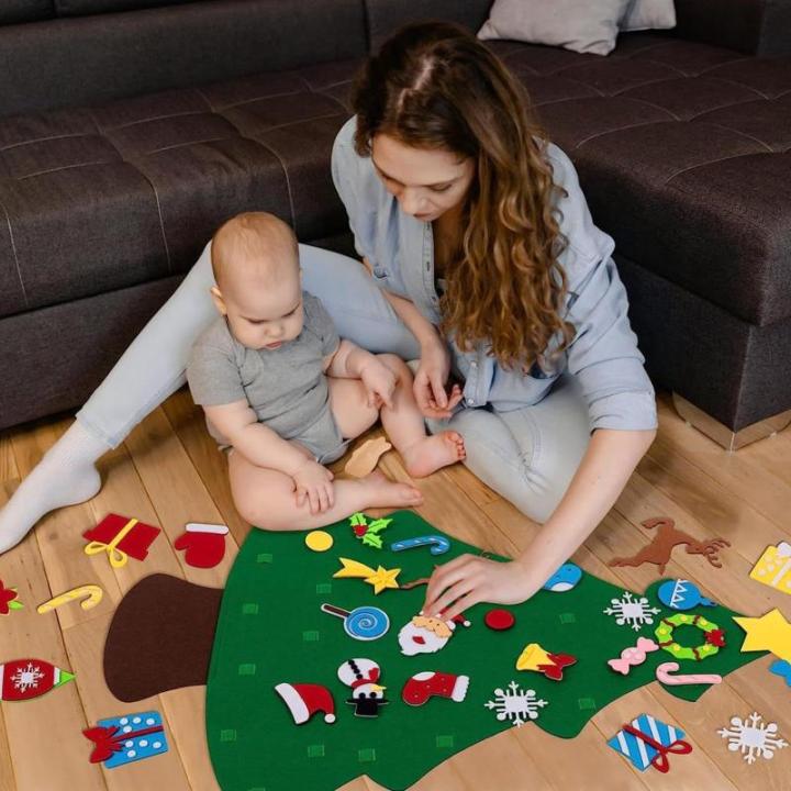 Kid Felt Christmas Tree | Wall Art Decor | Christmas Tree Wall Decor | Felt Christmas Tree | Christmas Tree For Kids Interactive Fun For Children's Rooms, Bedrooms, Dormitories