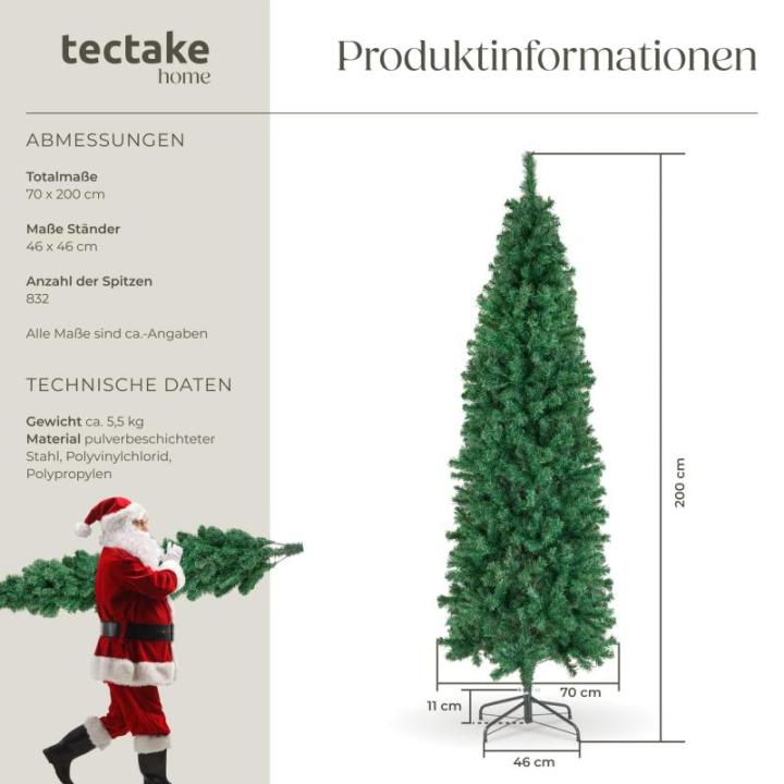 Künstlicher Weihnachtsbaum, naturgetreu, Weihnachtsbaum mit biegsamen Zweigen, voluminöses Nadelkleid, pflegeleicht, stabil, einfacher Aufbau, Tannenbaum künstlich als Weihnacht