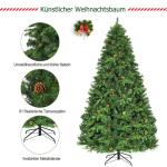 240cm LED Künstlicher Weihnachtsbaum, Christbaum mit Klappsystem und Metallständer, Tannenbaum geschmückt, Kunstbaum Weihnachten ideal für Zuhause, Büro, Geschäfte und Hotels