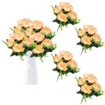 Kunst Blumen 24 Bündel Künstliche Blume Pfingstrose Gefälschte Pfingstrosen Blumensträuße für Hochzeit Zuhause Tischparty Fensterdekoration 0809