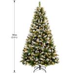 Kunstkerstboom, plastic kerstboom, dennenboom, kunstkerstboom, snel op te bouwen, kunstkerstboom, kerstboom, kunstkerstboom, Nordmann-spar kunststof, groen met sneeuw, 180 cm